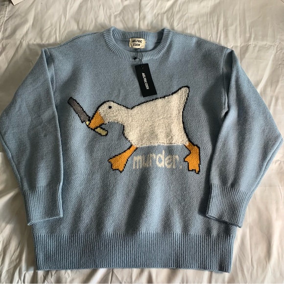 Aelfric Eden Other - Aelfric Eden Light Blue Murder Goose Graphic Sweater